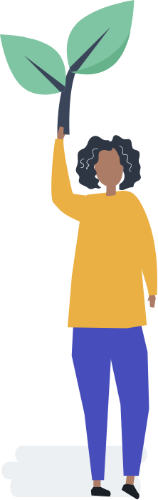 Ilustração mulher negra com planta